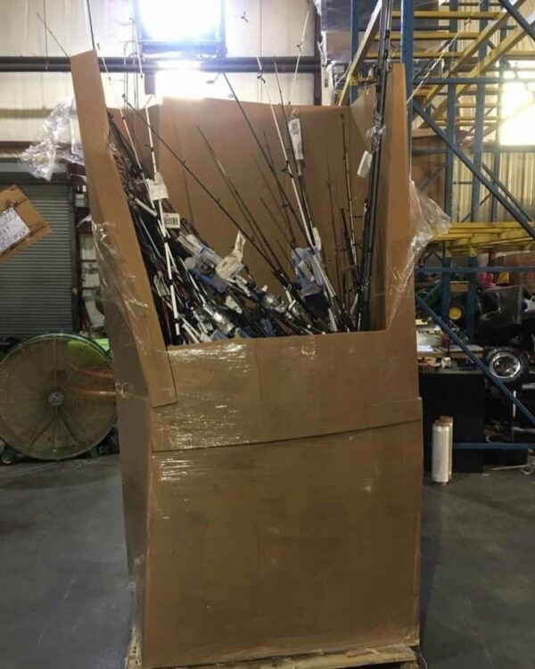 Fishing Equipment Pallet – 200 Pieces Rods, Reels & Tackle Wholesale